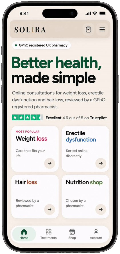 The Solira app's home screen on a phone