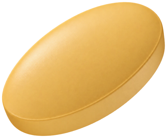 Illustration of a yellow oval tablet