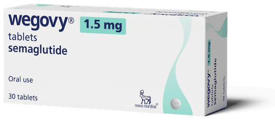 Wegovy 1.5mg tablets pack, 30 tablets