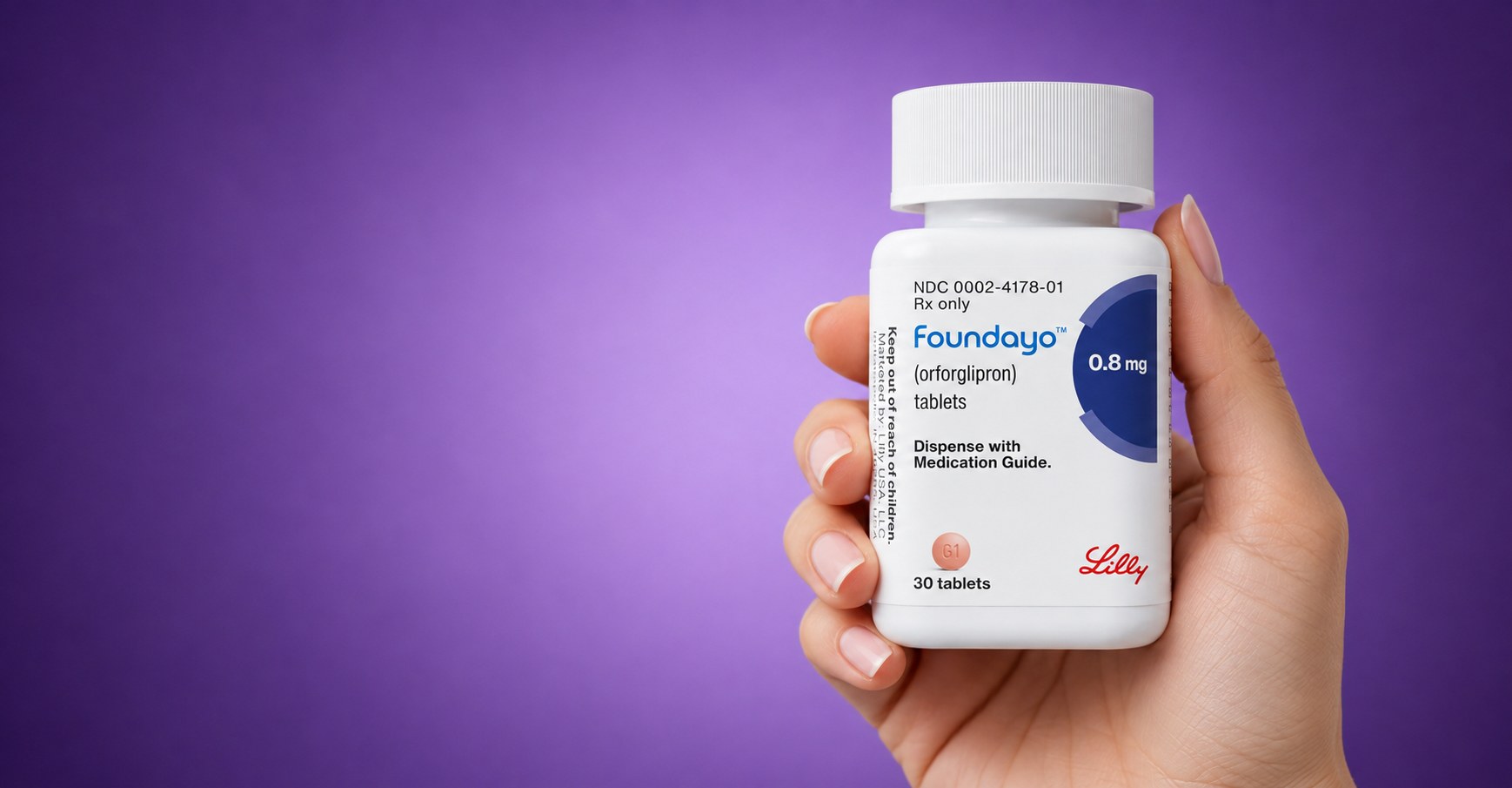 Foundayo orforglipron 0.8mg tablets, 30 tablet pack